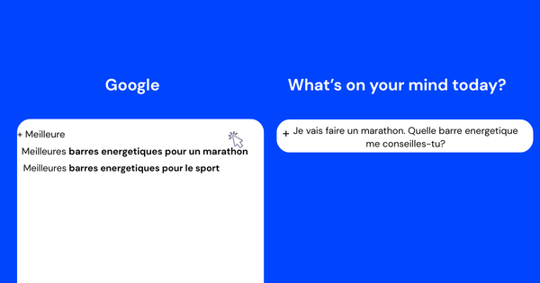 An image showing the difference between searching in French on Google and searching in French on ChatGPT