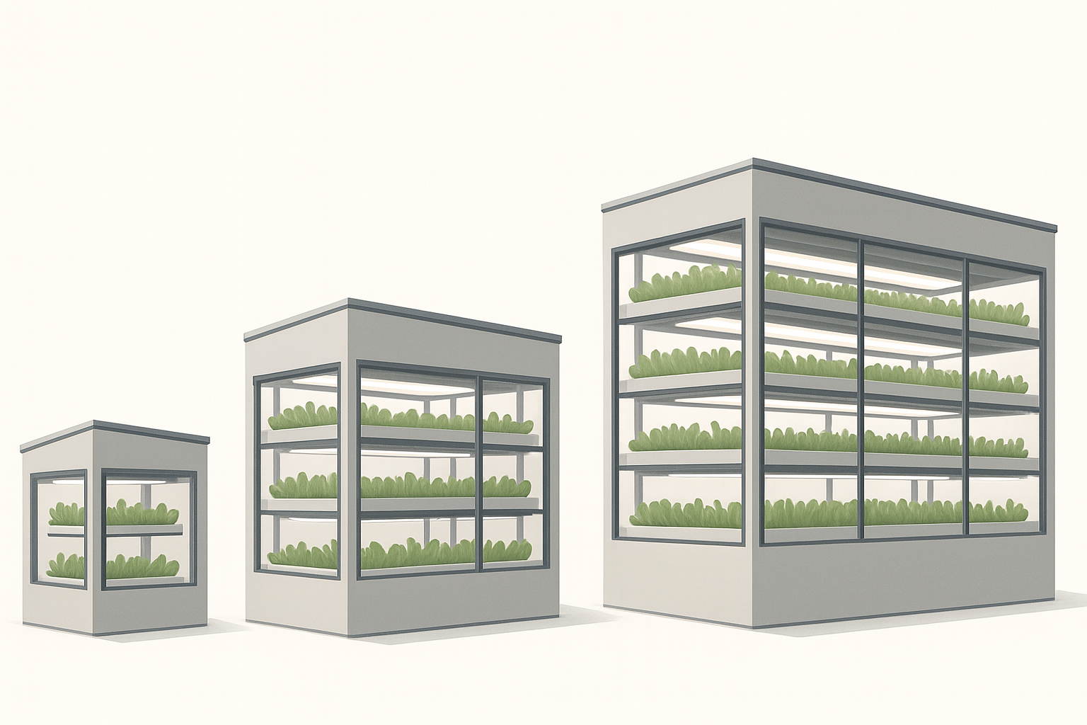 A group of white boxes with plants in them

AI-generated content may be incorrect.