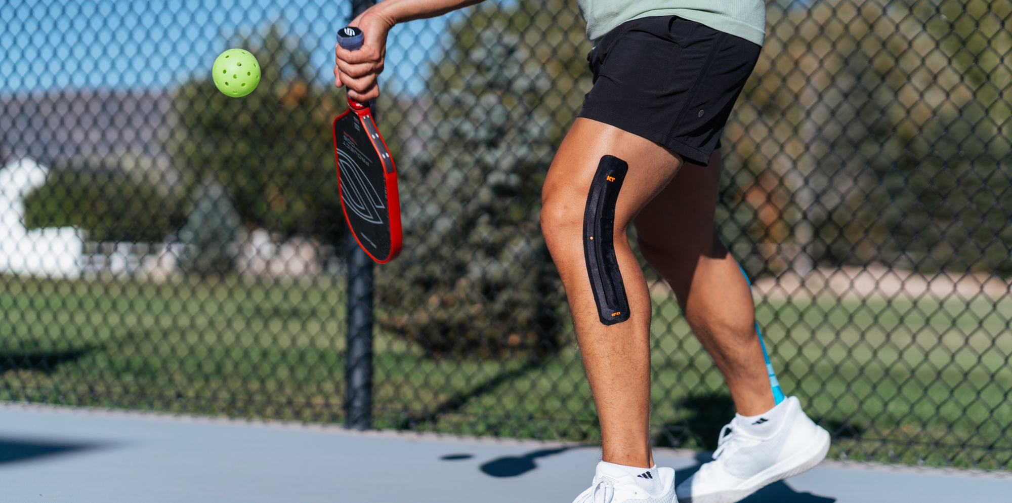 KT Tape gently lifts the skin, increasing blood flow and relieving soreness. 
