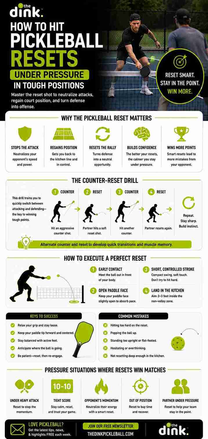 How to Hit Pickleball Resets Under Pressure in Tough Positions
