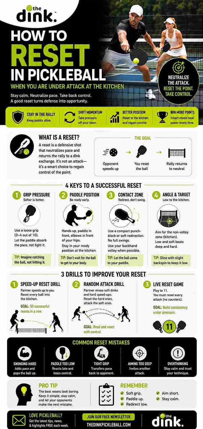 How to Reset in Pickleball When You Are Under Attack at the Kitchen