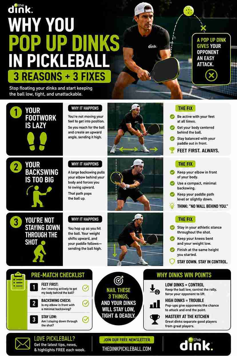 Why You Pop Up Dinks in Pickleball