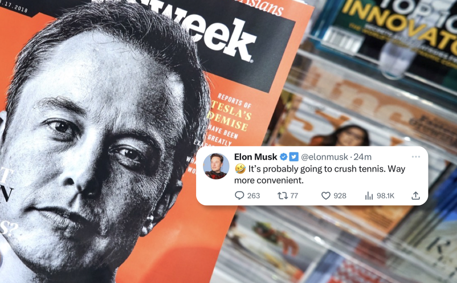                                         Elon Musk Says Pickleball will "Crush" Tennis
                                                                        