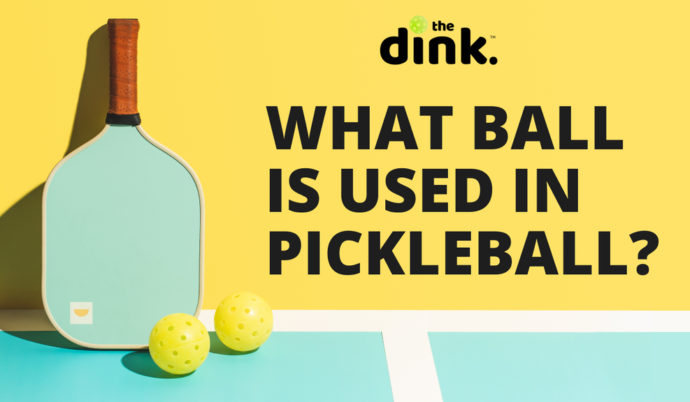 
                                        Pickleball Paddle and Balls with Text "What Ball is Used in Pickleball?"
                                    