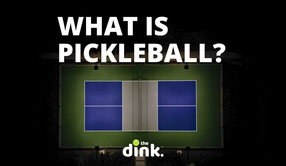 
                                        A pickleball court with the title "what is pickleball?"
                                    