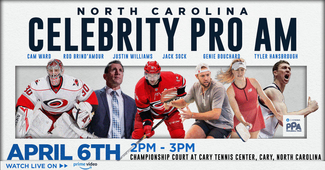 
                                        North Carolina Celebrity Pro-Am, Tyler Hansbrough, Rod Brind'Amour, Jack Sock, Genie Bouchard
                                    
