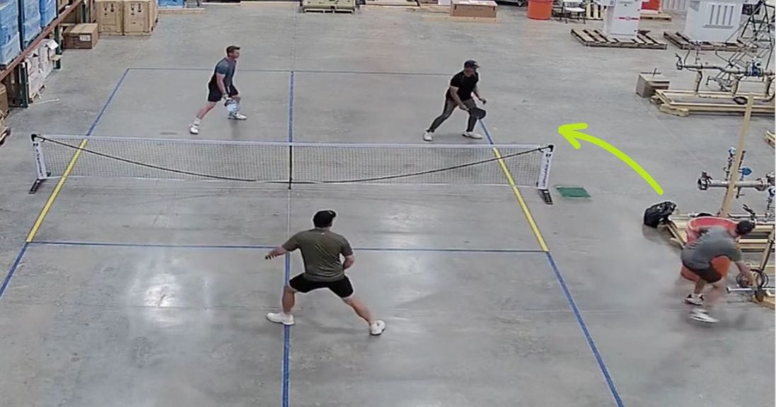                                         Bossman crosses the line in warehouse pickleball game – News and Stories
                                    