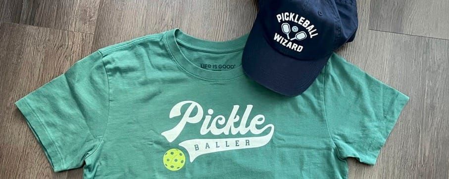 
                                        Life is Good pickleball shirt and cap
                                    