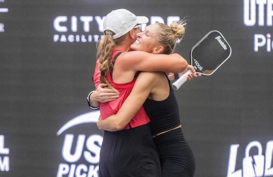
                                        The Inaugural APP Women’s Open Tournament Recap, Jill Braverman and Megan Fudge embrace
                                    