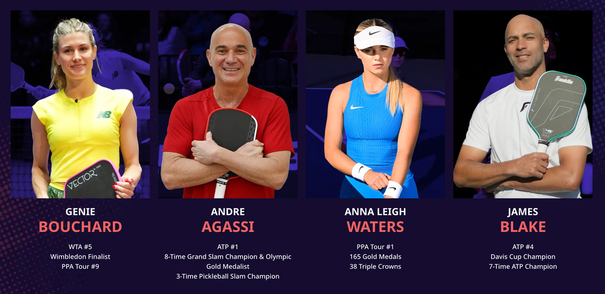 Pickleball Slam 4 Pits Waters vs. Agassi for a $1 Million Prize