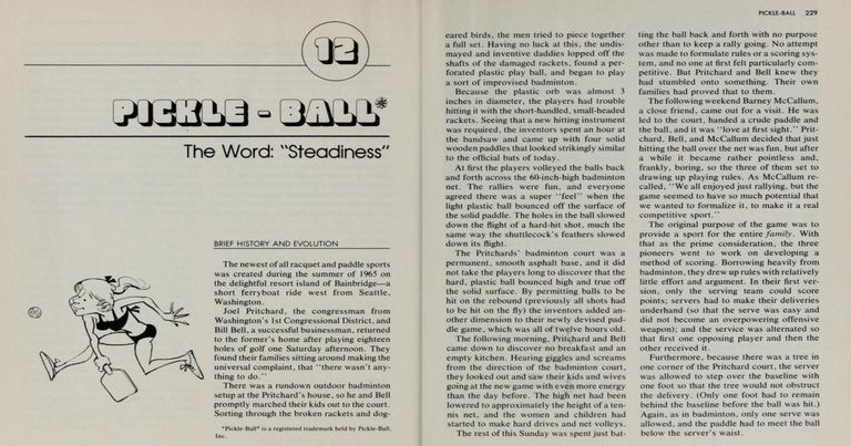 Niche Sports Book from the 70s Predicts Pickleball's Growth