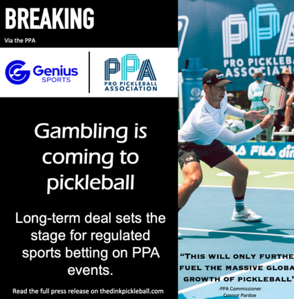 PPA: Gambling is Coming to Pickleball
