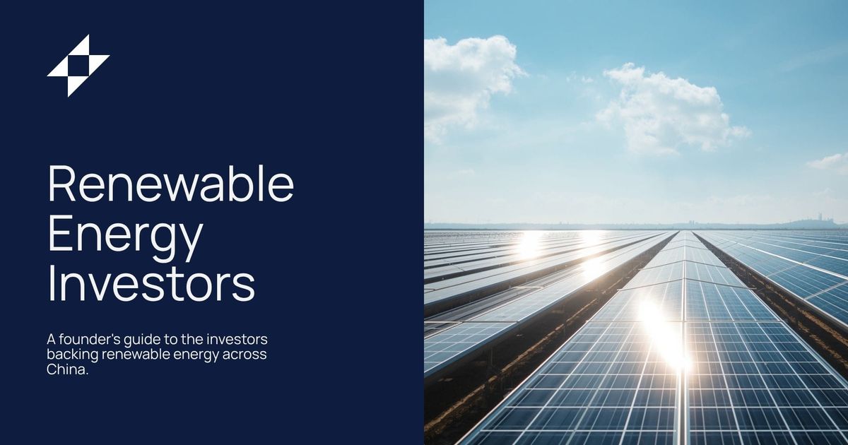 Renewable Energy Investors in China: A Founder's Guide