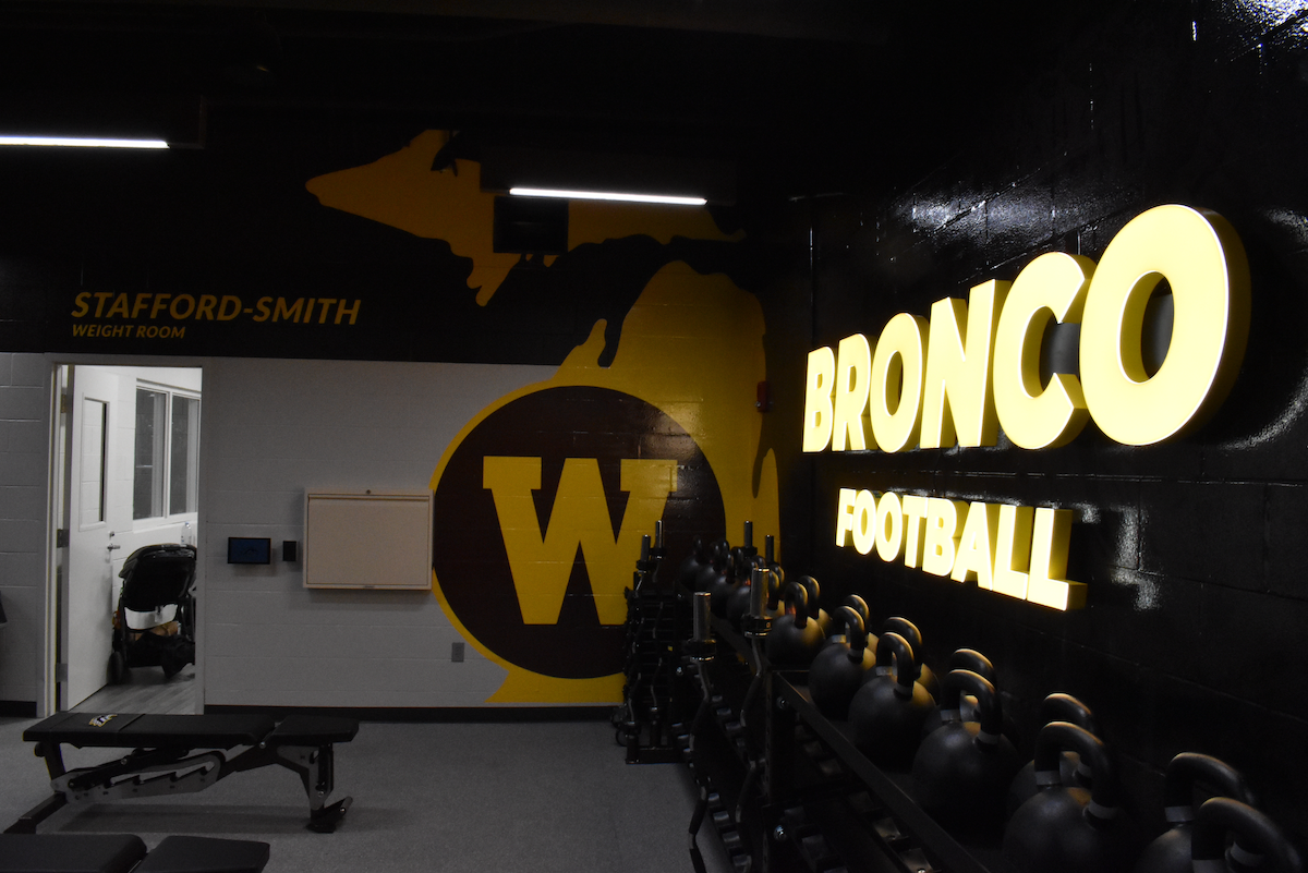 Strength coach Andre Bernardi welcomes Western Michigan's new football weight room