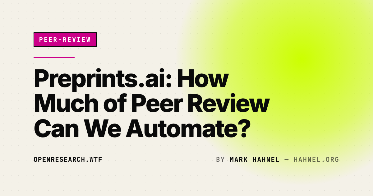 Preprints.ai: How Much of Peer Review Can We Automate?