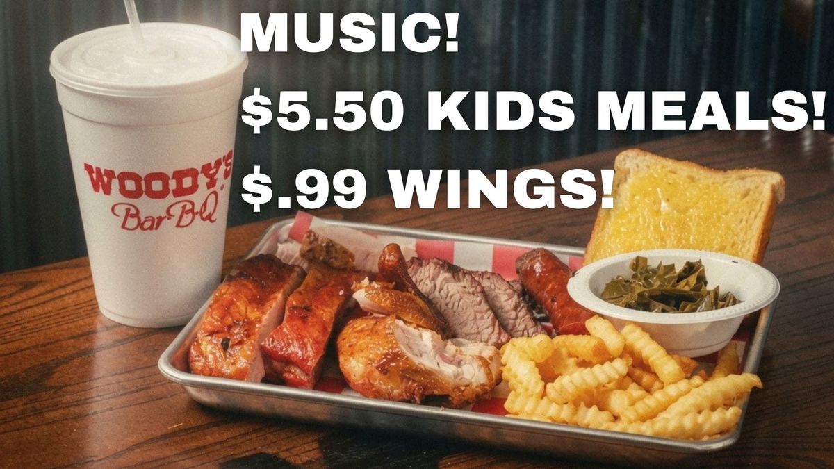 Grand Opening Durham: $0.99 Wings at Woody's Bar-B-Q on August 29th