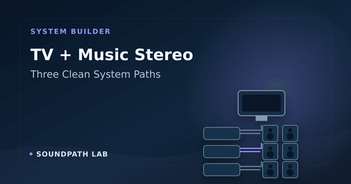 Three TV and music stereo signal paths using a streamer, streaming amplifier or active speakers