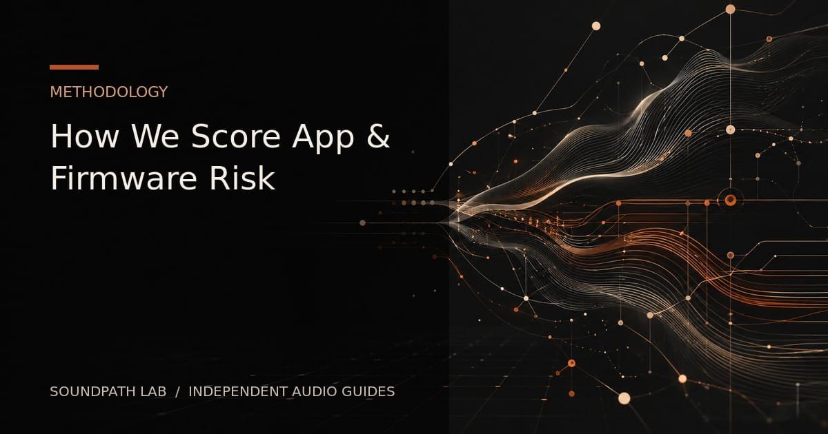 SoundPath Lab cover explaining the app support and firmware risk scoring method