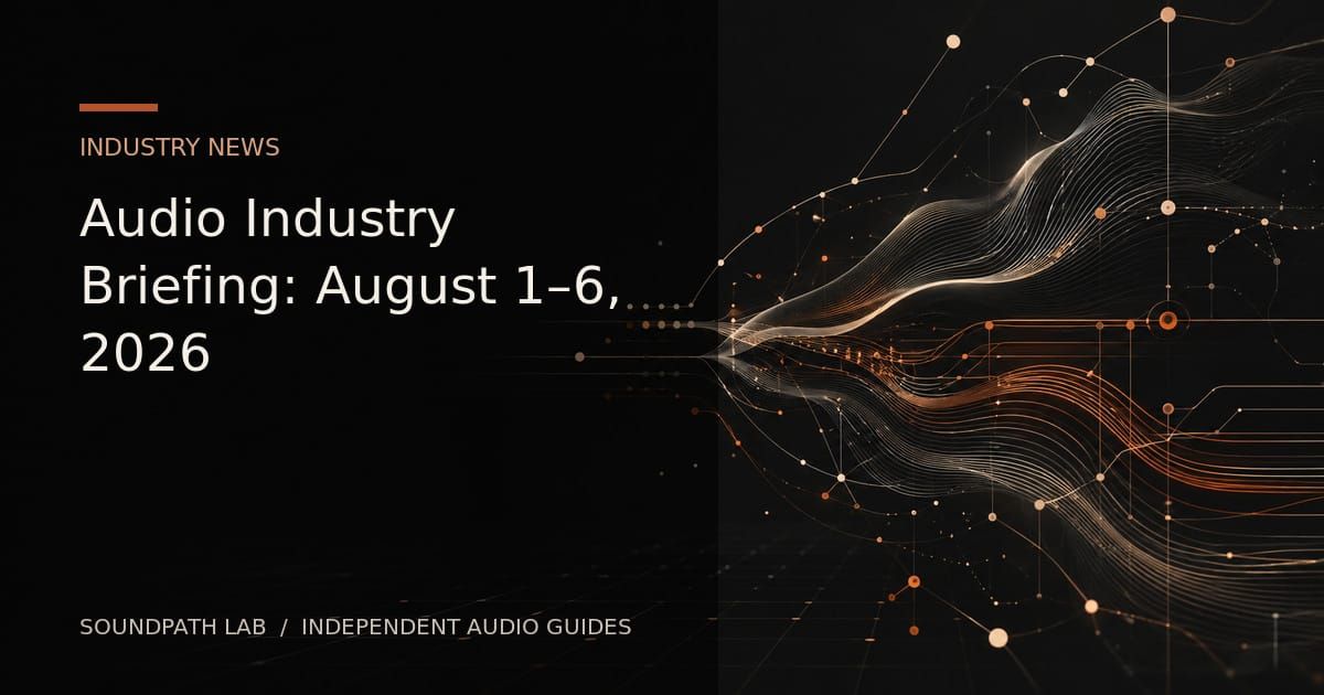 SoundPath Lab audio industry briefing cover for August 1 to 6, 2026