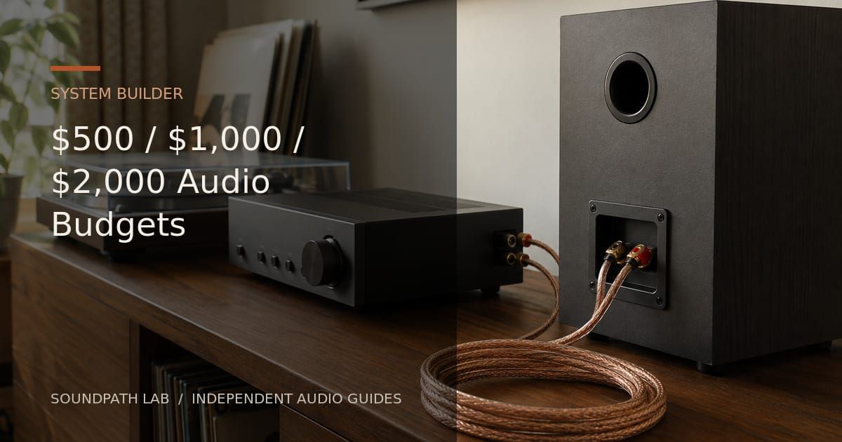 SoundPath Lab cover comparing 500, 1,000 and 2,000 dollar audio budgets