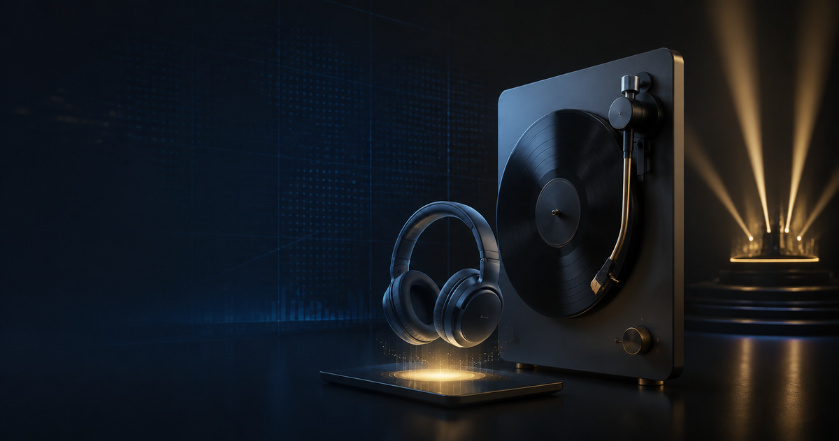 Audio industry briefing for August 17, 2026 covering a turntable, headphones and awards dates