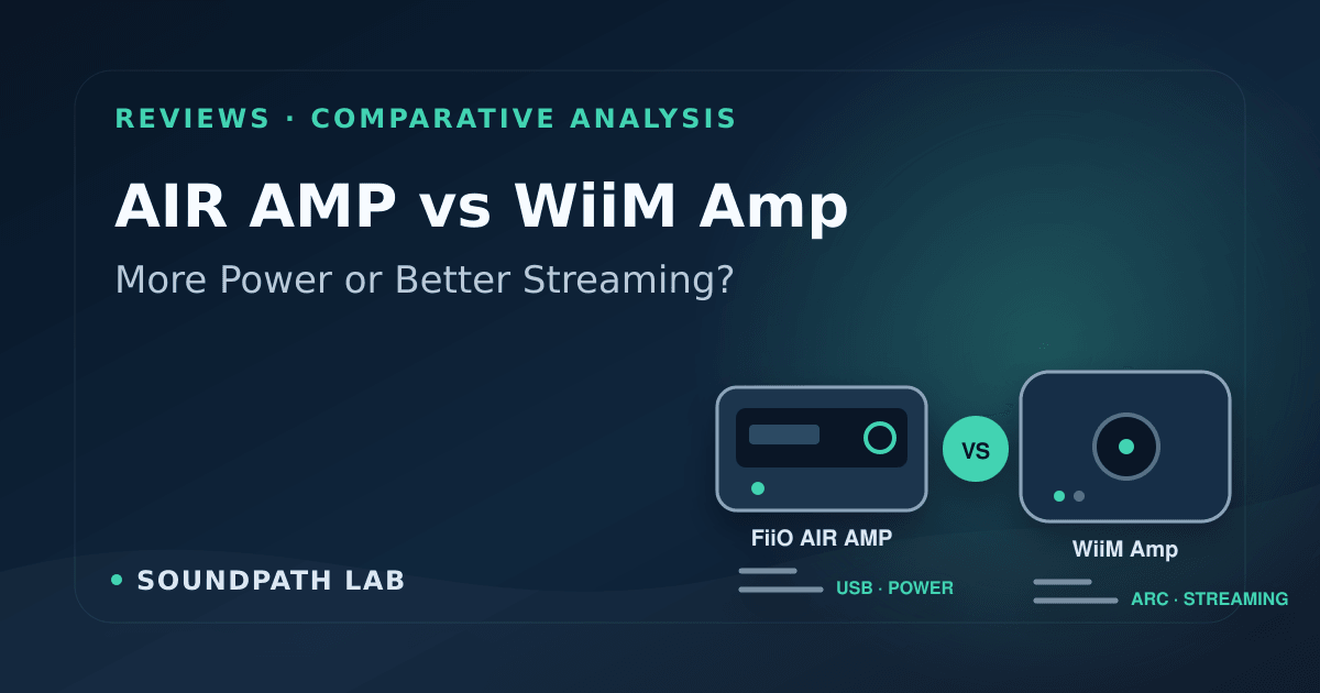 FiiO AIR AMP and WiiM Amp compared by power, streaming, TV, USB and room correction
