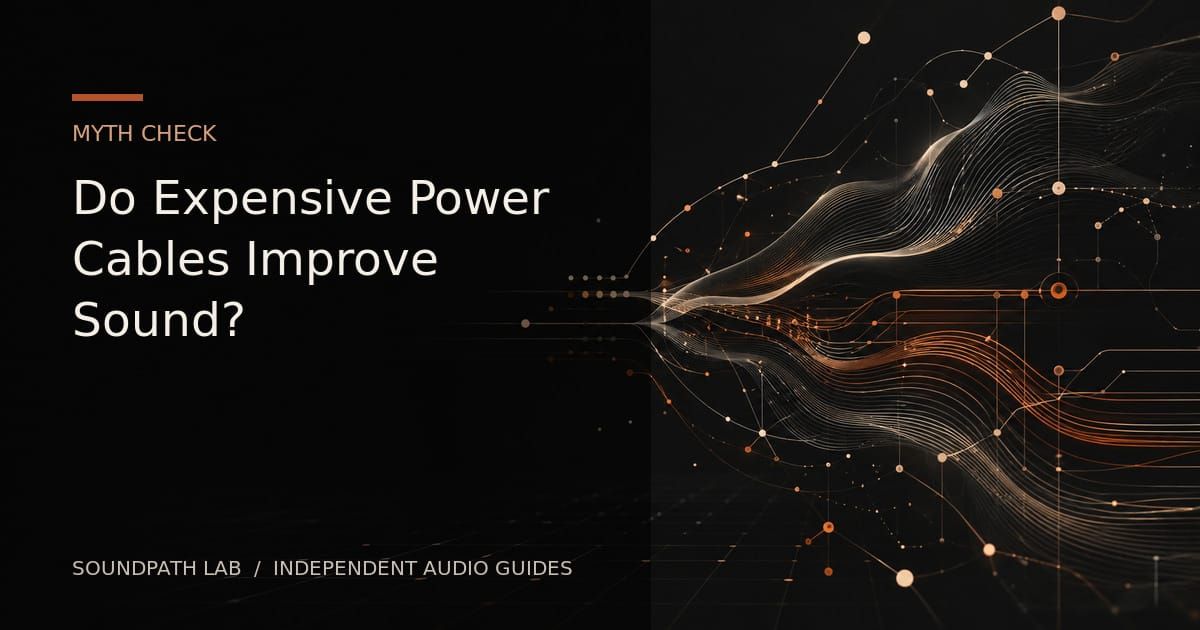 SoundPath Lab cover asking whether expensive power cables improve sound