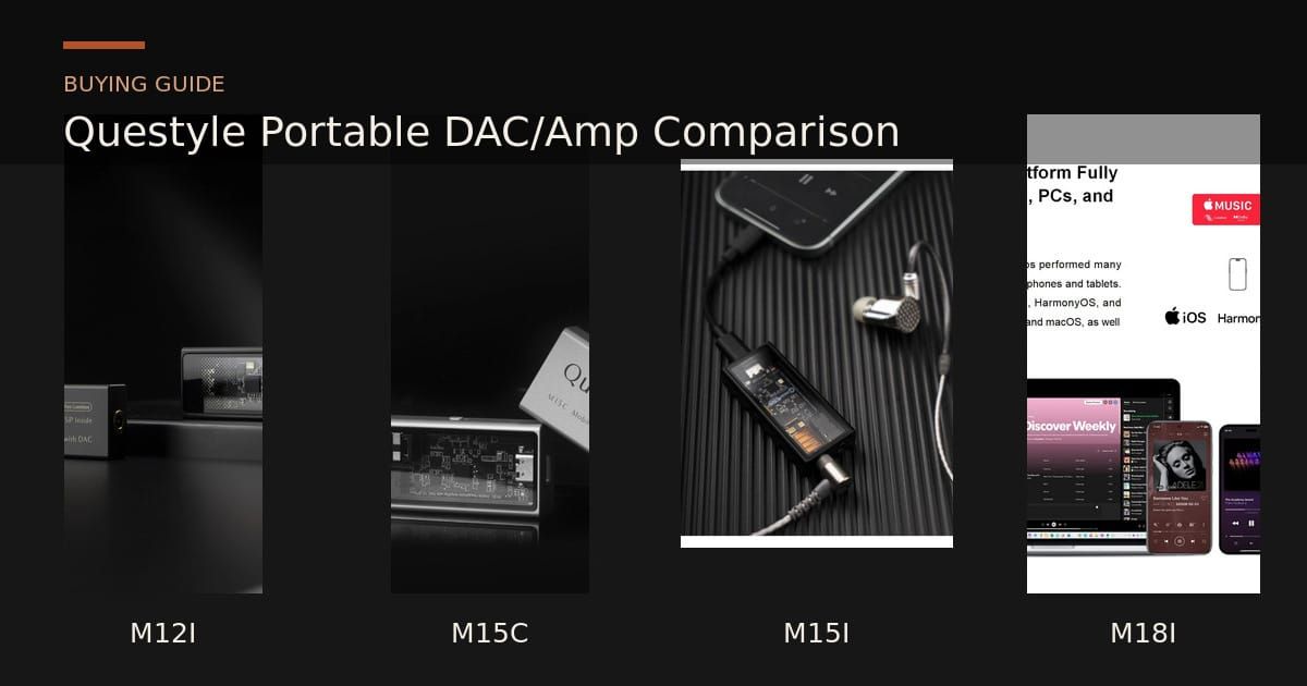 Questyle M12i, M15C, M15i and M18i portable DAC and headphone amplifiers compared