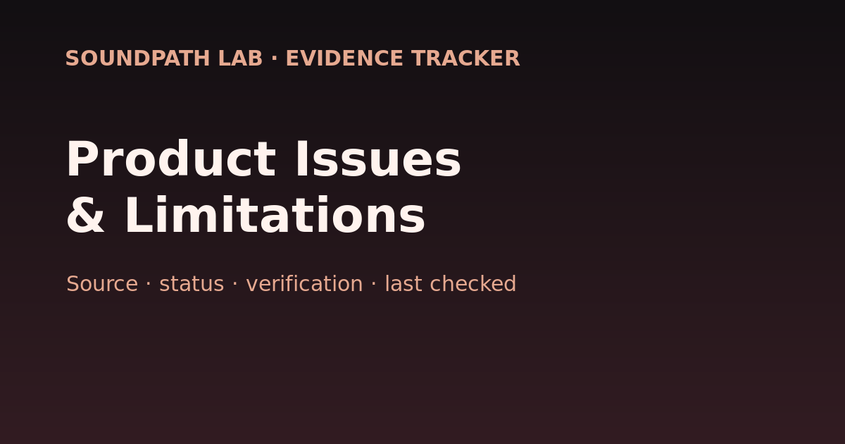 Product Issues & Limitations