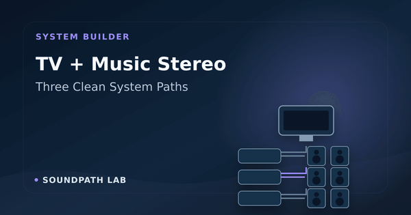 Three TV and music stereo signal paths using a streamer, streaming amplifier or active speakers