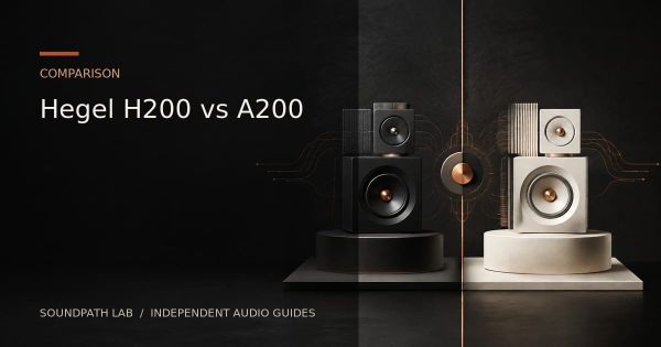 SoundPath Lab comparison cover for the Hegel H200 and Hegel A200 amplifiers