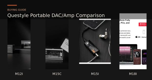 Questyle M12i, M15C, M15i and M18i portable DAC and headphone amplifiers compared