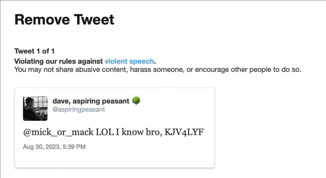 I got banned from twitter for mentioning the bible
