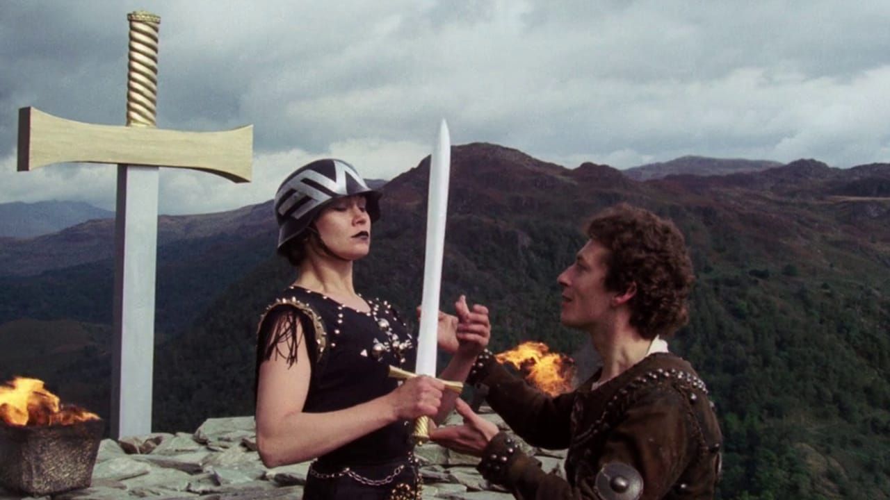 Gustav Mahler hands a sword to Cosima Wagner in Ken Russell's 1974 film Mahler.