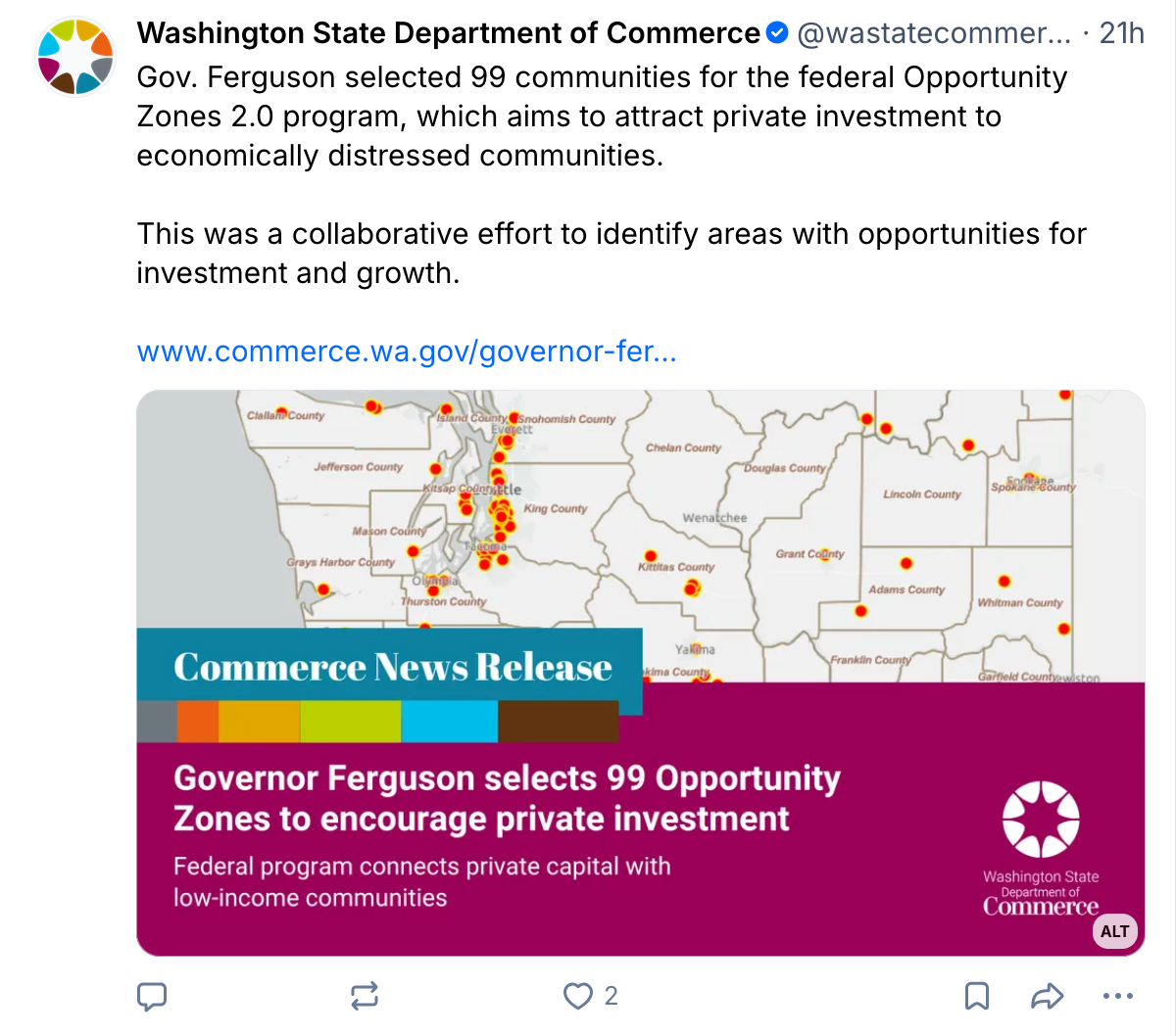 Three Clallam County Areas Nominated for Federal Investment Incentives