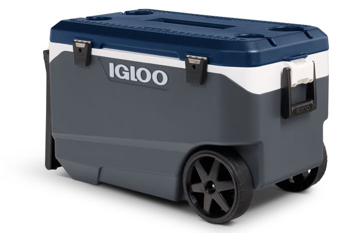 Photo of an Igloo 90 Qt. Flip & Tow Rolling Cooler.