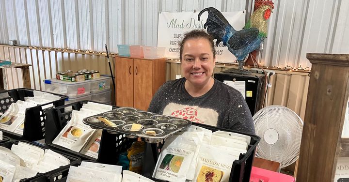 Photo of a farmers market vendor.