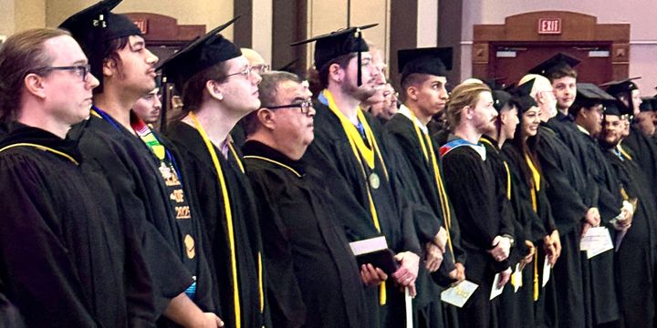 Photo of a graduation ceremony.