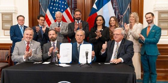 A legislative bill signing ceremony.