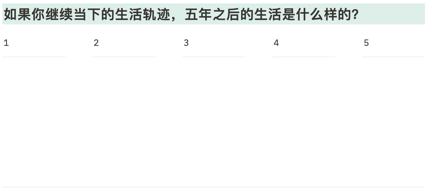 如果你继续当下的生活轨迹，五年之后的生活是什么样的？
