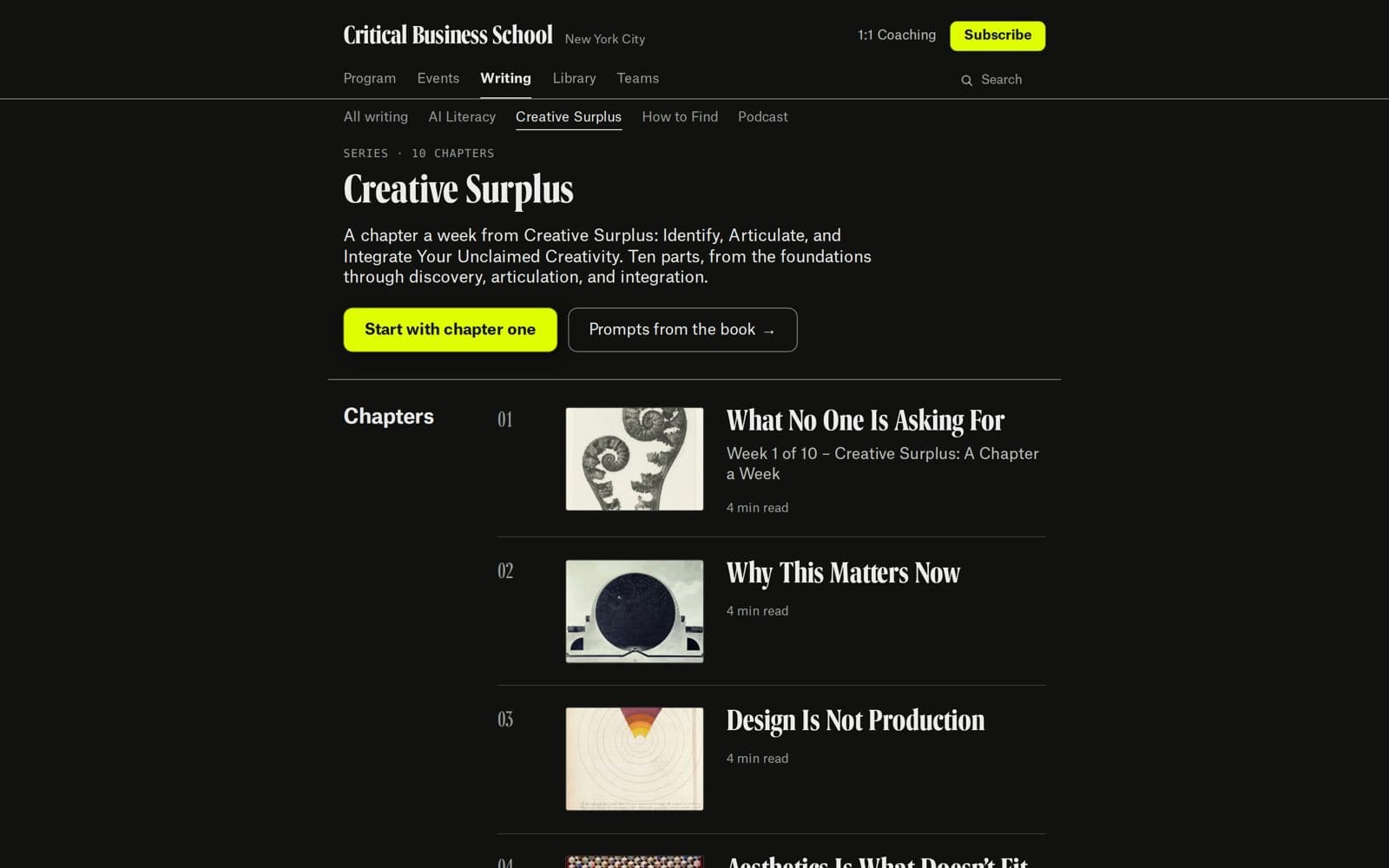 The Creative Surplus series page