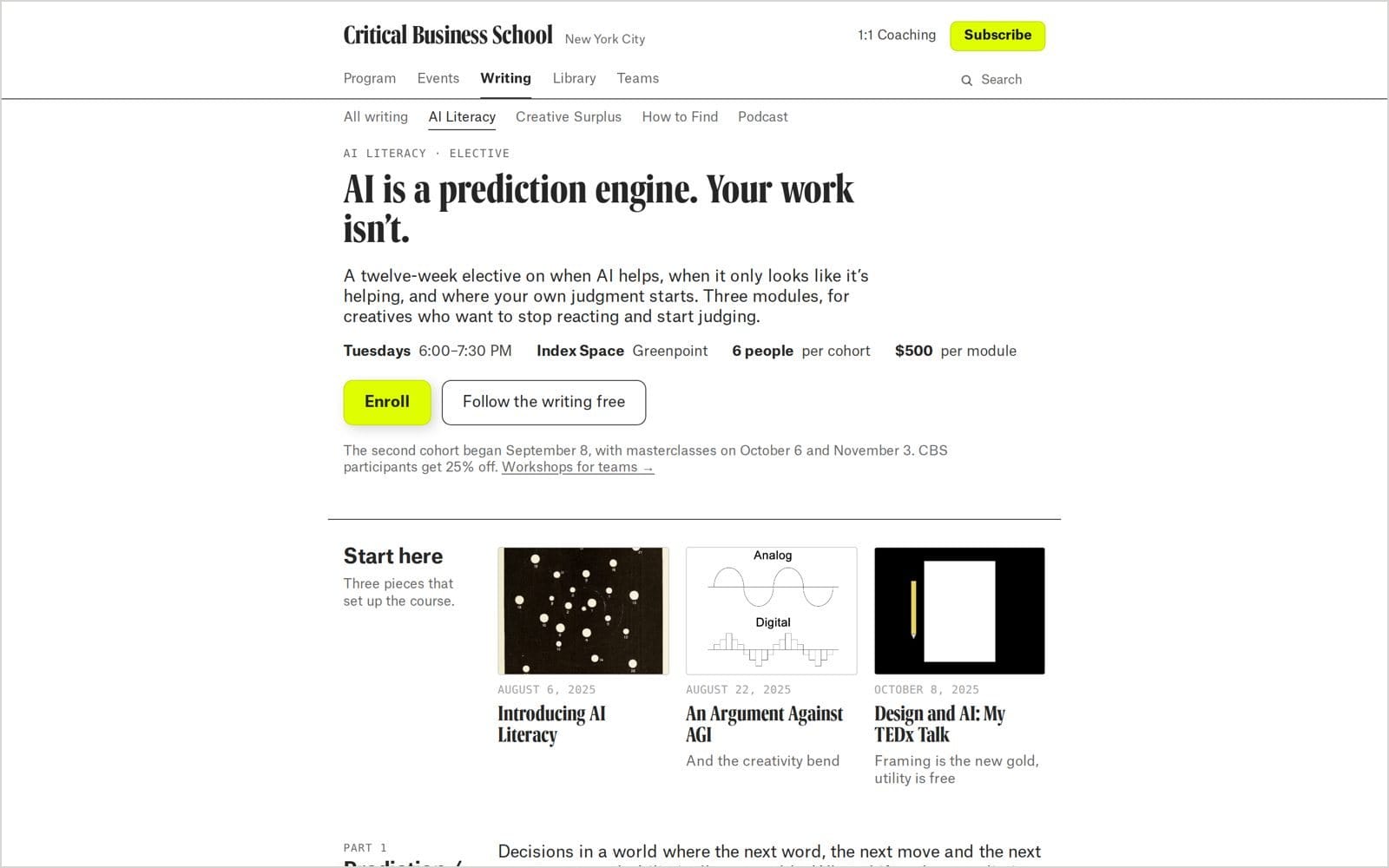 The AI Literacy series page