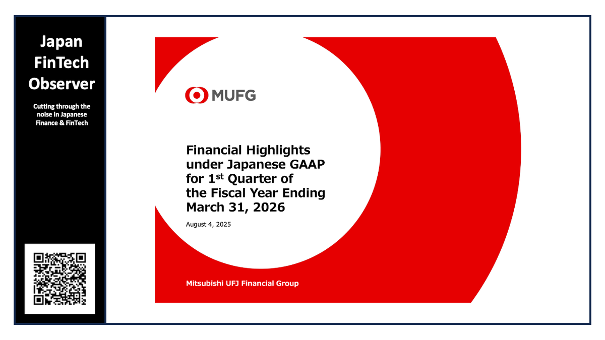 MUFG First Quarter FY3/2026 Financial Results