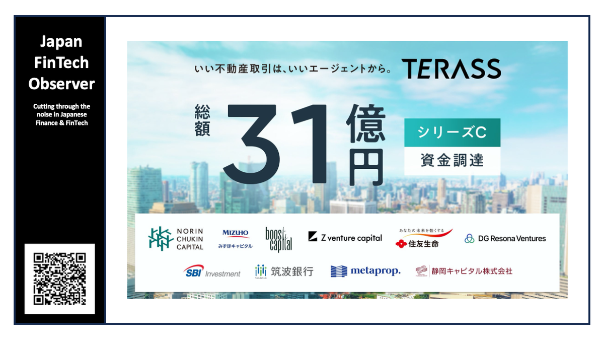 TERASS Raises Series C Round of 3.1 Billion Yen