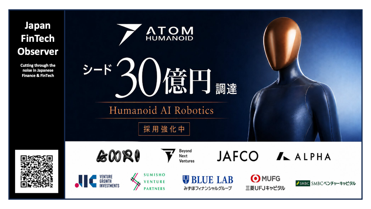 Megabanks Back ATOM's JPY 3bn Seed Round to Accelerate Humanoid AI Robotics Development