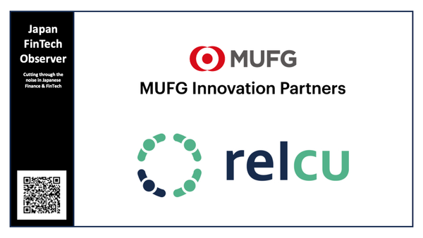 MUFG Innovation Partners Participate in Relcu's Funding Round