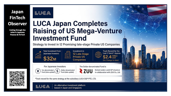 LUCA Japan Closes Fundraising for U.S. Mega-Venture Investment Fund at JPY 4.8bn