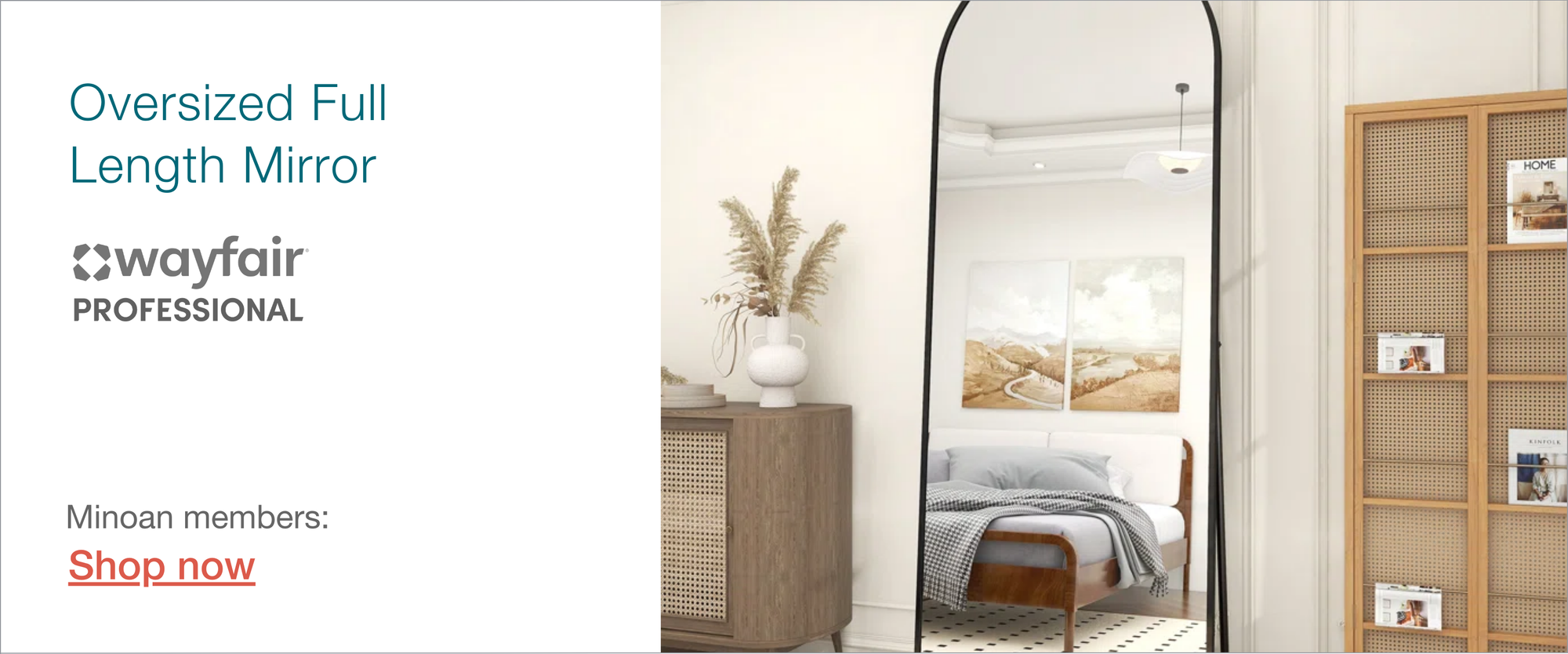 full length mirror in Airbnb bedroom