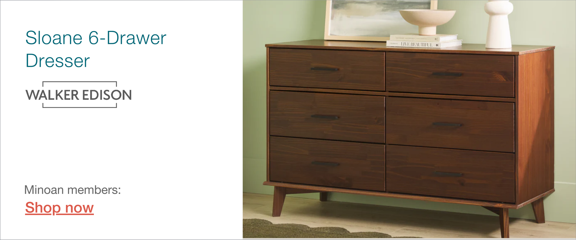 wood dresser for Airbnb bedroom