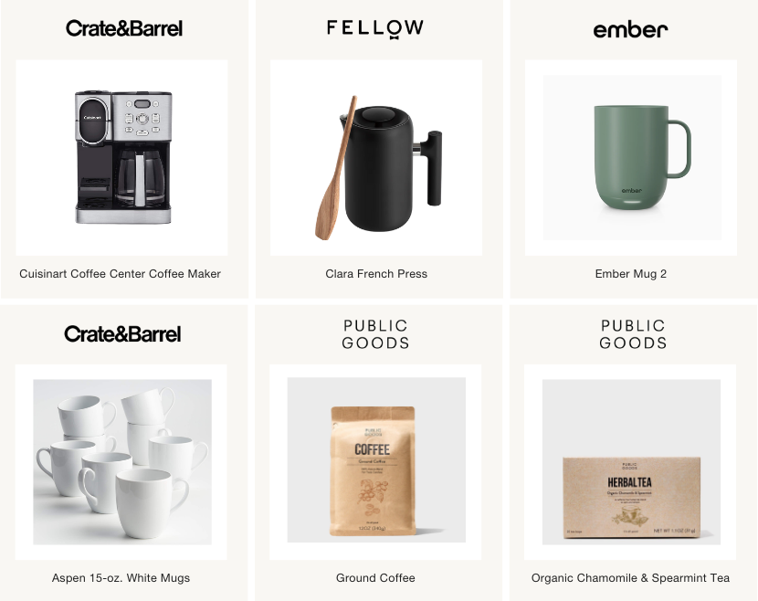 Airbnb kitchen essentials - tea and coffee